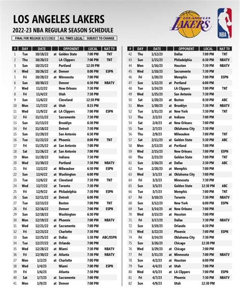 lakers basketball schedule 2024